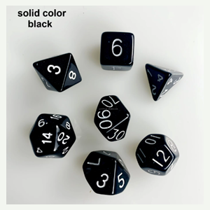 Black 7 Piece Dice Set Thumbnail