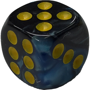D6, 12mm, Rounded, Blue/Black Thumbnail