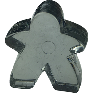 Meeple, Large, Acrylic, Transparent, Black Thumbnail