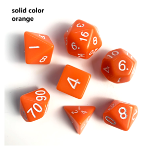 Orange 7 Piece Dice Set Thumbnail