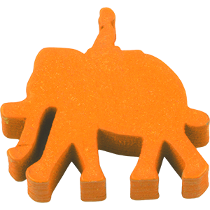 Elephant with Rider, Orange Thumbnail