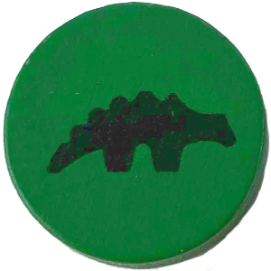 Dinosaur Token, Wood, Green Thumbnail