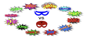 Battle: Superheroes vs. Villains logo
