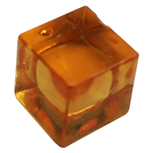 Ice Cube, 8mm, Transparent, Orange Thumbnail