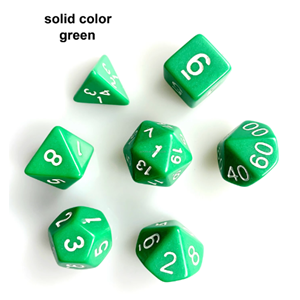 Green 7 Piece Dice Set Thumbnail