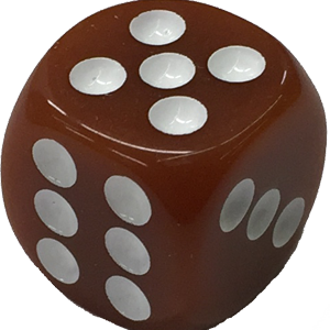 D6, 16mm, Rounded, Brown Opaque Thumbnail