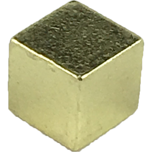 Cube, Metal, Gold, 8mm Thumbnail