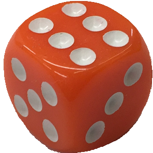 D6, 16mm, Rounded, Orange Opaque Thumbnail