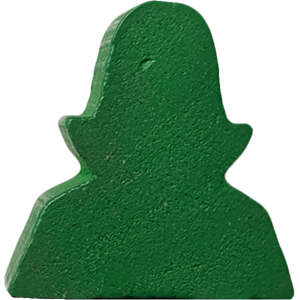 Bust, Wood, Collared, Green Thumbnail