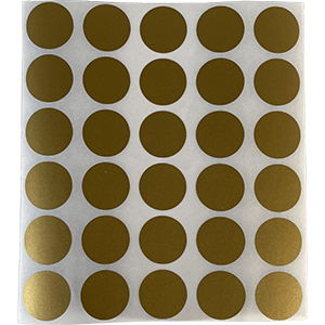 Sheet of 1" Gold Scratch Off Circle Stickers Thumbnail