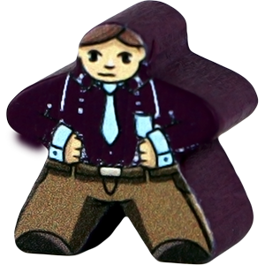 Office Worker, Purple - Character Meeple Thumbnail