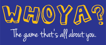 Whoya? - The game that's all about you logo