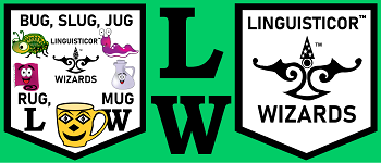 Linguisticor Wizards: BUG, SLUG, JUG, RUG, MUG logo