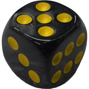 D6, 16mm, Rounded, Black Pearl Thumbnail