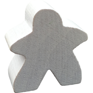 Meeple, Large, Wood, White Thumbnail