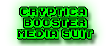 Cryptica Booster, Media suit logo