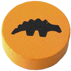 Dinosaur Token, Wood, Orange Thumbnail