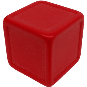 D6, Indented, Blank, Red