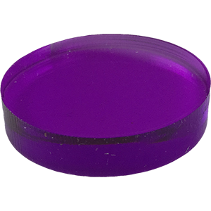 Disc, 25mm x 3mm, Transparent, Purple Thumbnail
