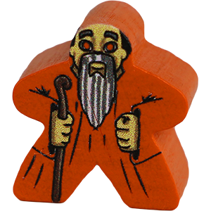 Wizard, Orange - Character Meeple Thumbnail
