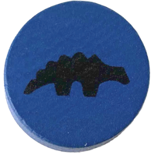Dinosaur Token, Wood, Blue Thumbnail