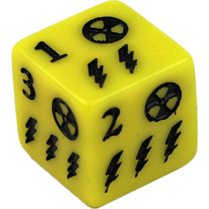 D6, 16mm, Lightning Bolt, Yellow Thumbnail