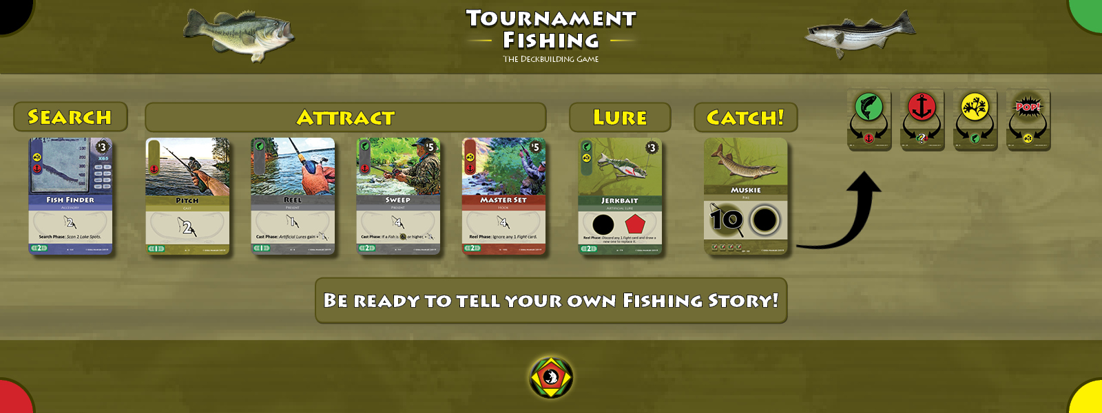 Tournament Fishing: The Deckbuilding Game – Rods and Boats, Board Game