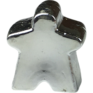 Meeple, Mini, Acrylic, Opaque, Silver Thumbnail