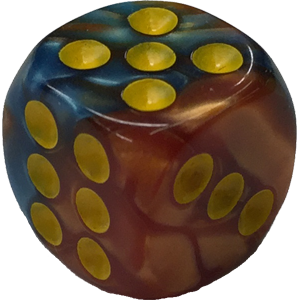 D6, 12mm, Rounded, Orange/Blue Thumbnail