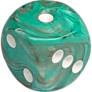 D6, 16mm, Marbled Turquoise/Copper Thumbnail