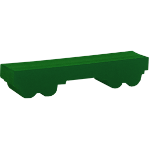 Acrylic Train, Flat Bed, Green Thumbnail