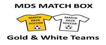 Match Deck Soccer Matchbox - Gold & White Teams logo