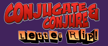 Conjugate and Conjure: Letter Rip! logo