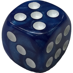 D6, 16mm, Rounded, Blue Pearl Thumbnail