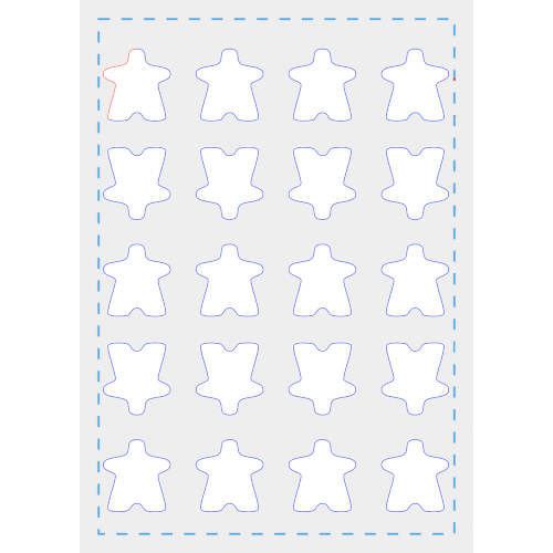 Mini Meeple Sticker Cutting Pattern
