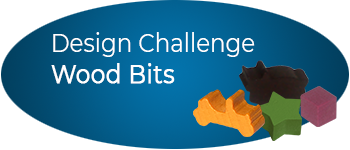 Protospiel Online Design Challenge: Wood Bits logo