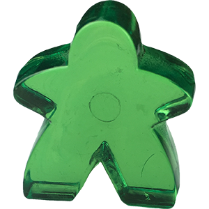 Meeple, Large, Acrylic, Transparent, Green Thumbnail