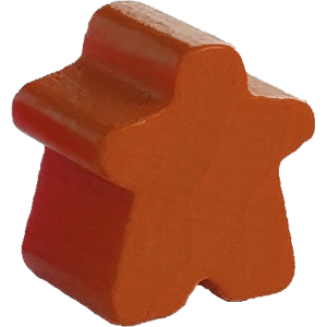 Meeple, Mini, Wood, Orange Thumbnail