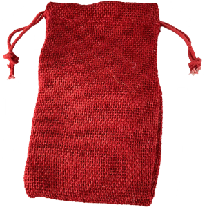Burlap Bag, Small, Red Thumbnail
