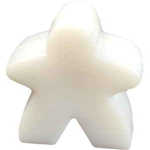 Meeple, Large, Acrylic, Opaque, White Thumbnail