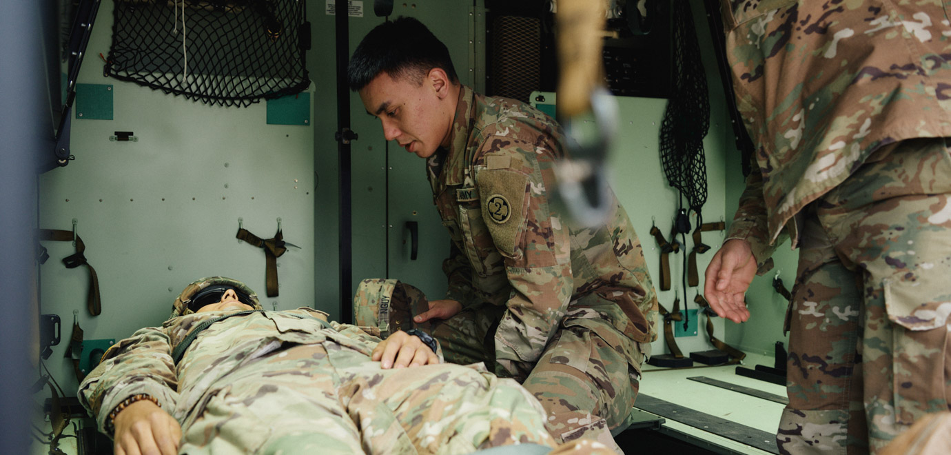 alex leads a field trauma drill