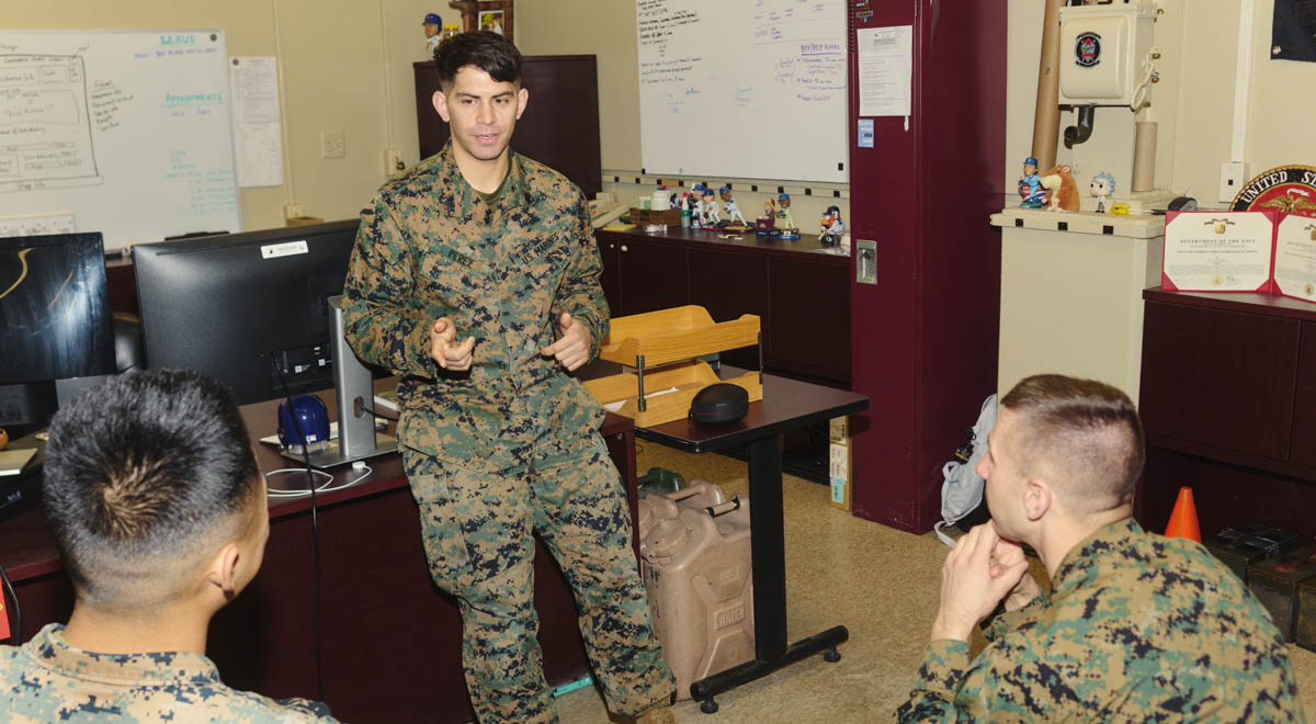 Sgt Perez trains his fellow marines