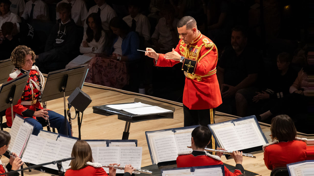 music director conducts the military orchestra