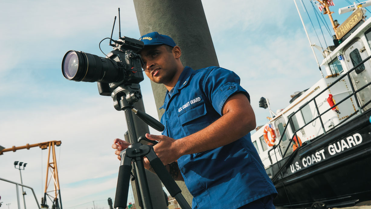 coast guard public affairs specialist behind the camera