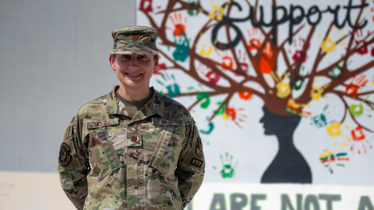 social worker in fatigues