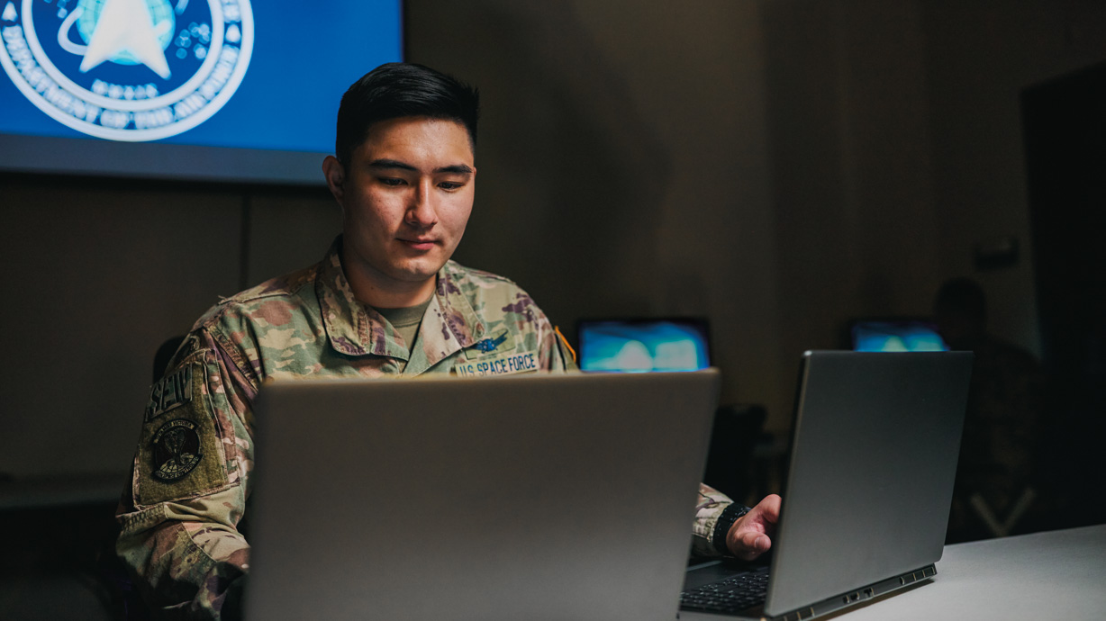 space operations specialists at work in the office