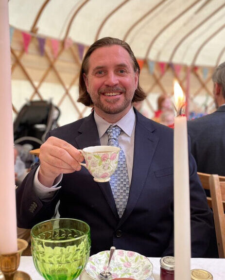 Photo of me at a wedding inside of a yurt in Buckinghamshire about 2 hours outside of London.