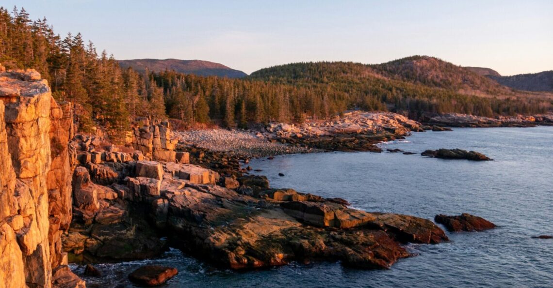 Acadia National Park coastline at sunrise
