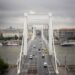 Image of bridge with car lanes, bus lanes, and walking or biking paths
