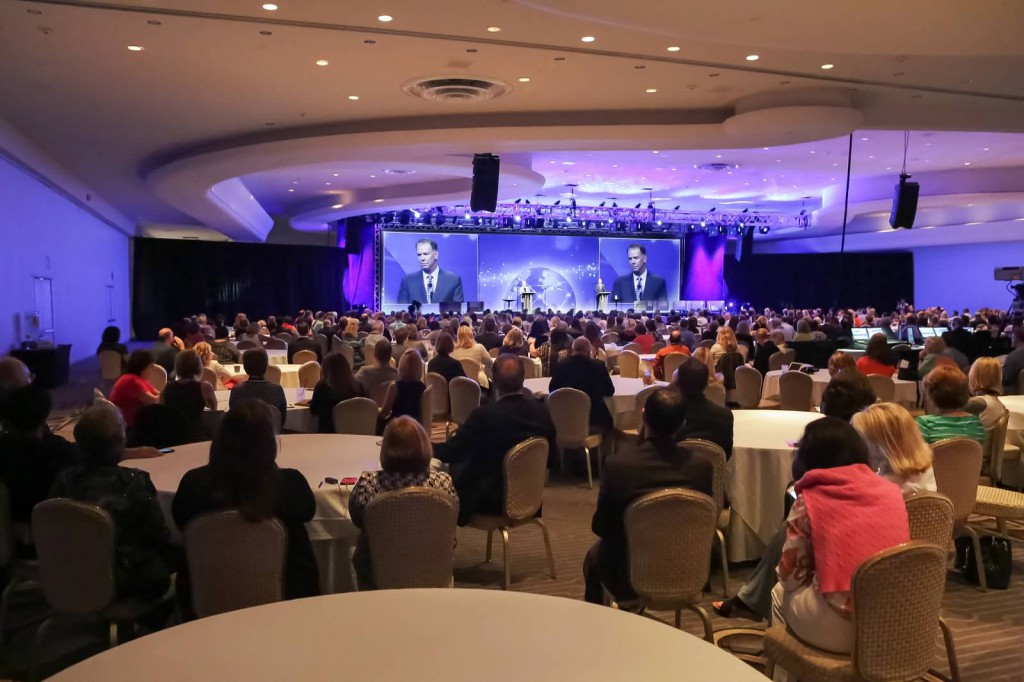 Paul Boomsma, President, Luxury Portfolio International® and COO, LeadingRE speaks to a full house at the Fontainebleau where the LeadingRE Annual Conference was held. 